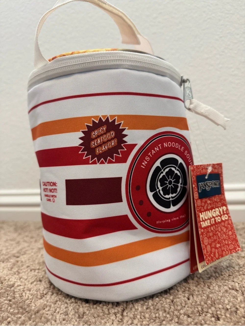 Jansport Cup of Noodle Ramen Collapsible Soft Cooler Lunch Box Tote NWT Rare